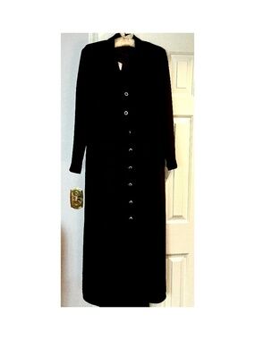 Vintage YL by Yair Black Maxi Coat Size 8 Long Tailored 1990s